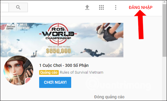 Đăng nhập tài khoản Youtube