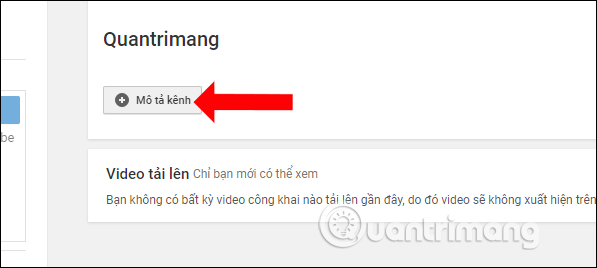 Nhập nội dung mô tả kênh Youtube