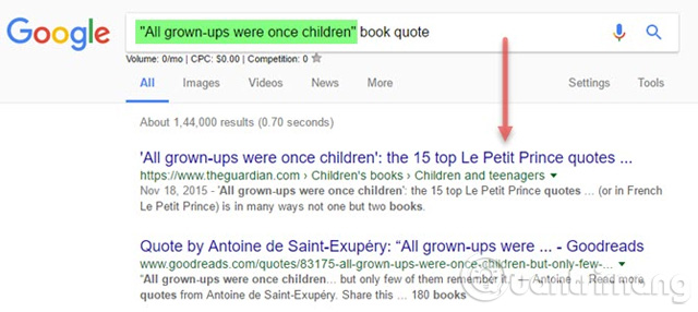 Tìm kiếm tiêu đề sách trên Google