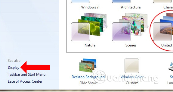 Nhấn chọn Display