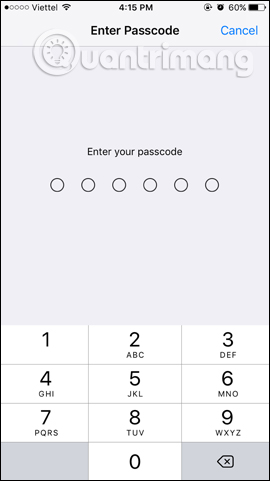Nhập mật khẩu hiện tại