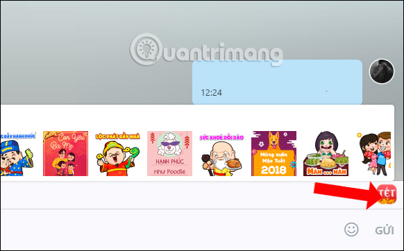 Nhấn icon Tết 