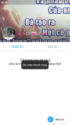 Bỏ chặn thành công 