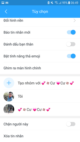 Chọn cài đặt 