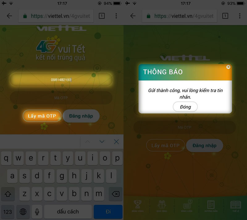  Bạn cần nhập số điện thoại của mình sau đó chọn Lấy mã OTP