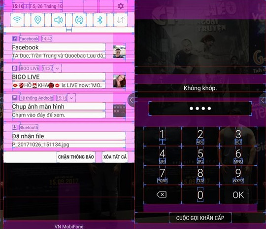  Hiện thị các đường ranh giới bố trí