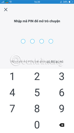 Nhập mã pin bạn muốn.