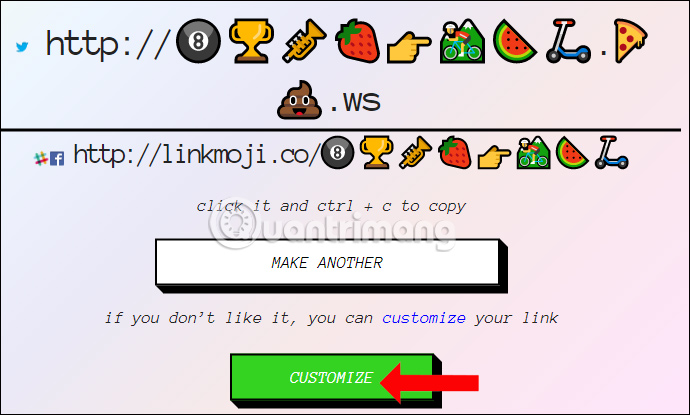 Tự tạo emoji URL website