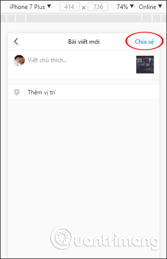 Chia sẻ hình ảnh trên Instagram PC