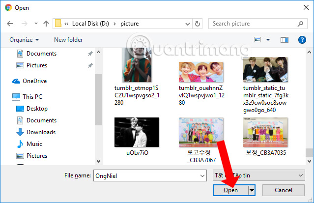 Chọn hình ảnh đăng lên Instagram
