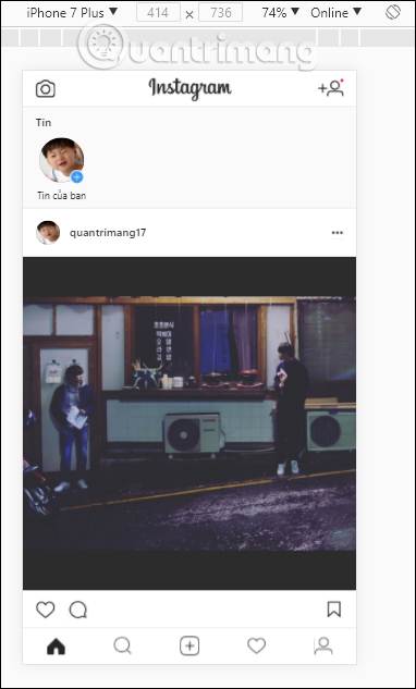 Chỉnh ảnh Instagram trên máy tính