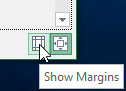 Nhấp vào nút Show Margins 