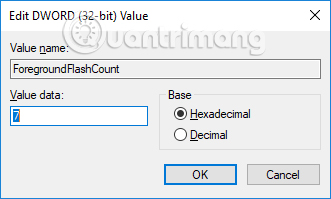 Thay đổi giá trị tại Value data