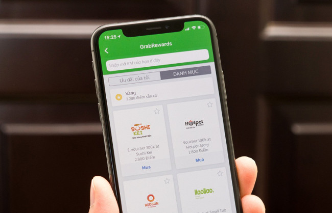 Sử dụng Grab Reward để mua hàng giảm giá 