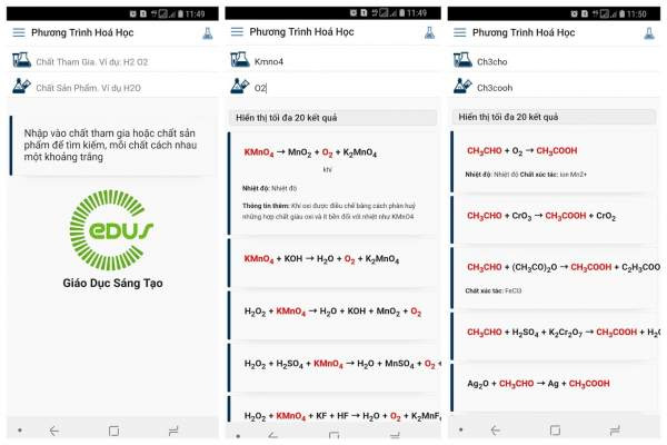  Ứng dụng viết phản ứng hóa học