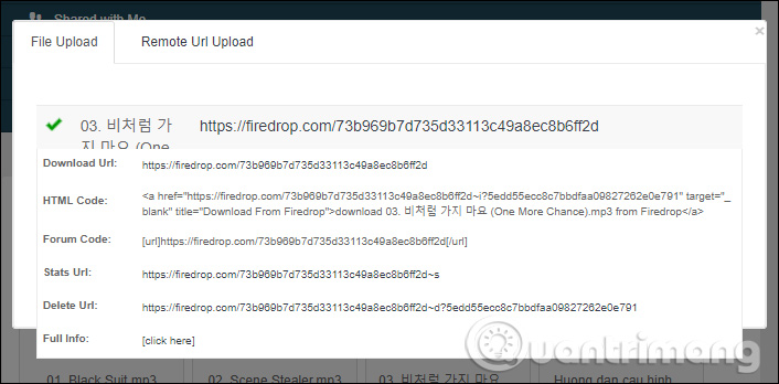 Link chia sẻ dữ liệu 