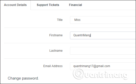 Đổi thông tin tài khoản Firedrop