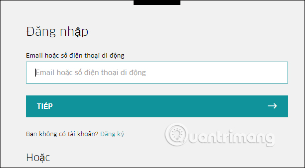 Nhập thông tin tài khoản 