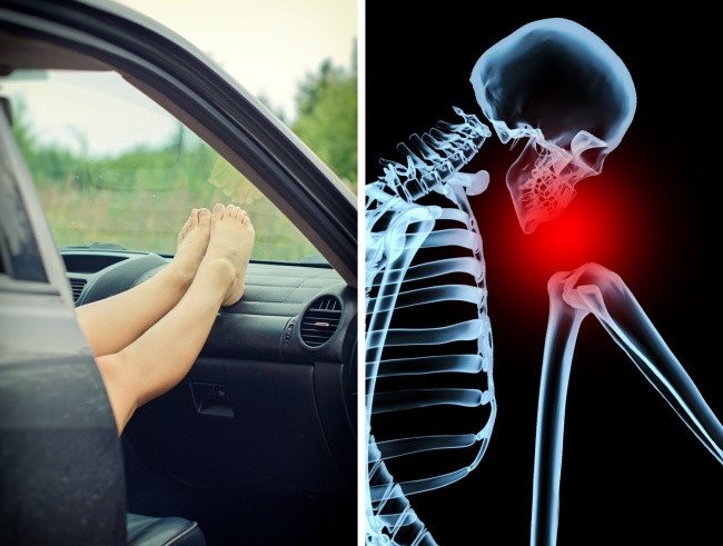 Không gác chân lên phần bảng điều khiển trong ô tô