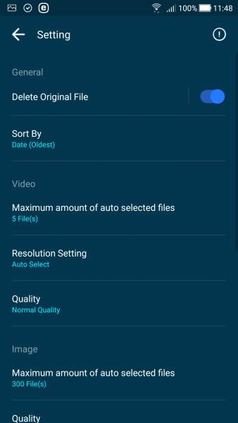 Thiết lập để không xóa file gốc khi nén