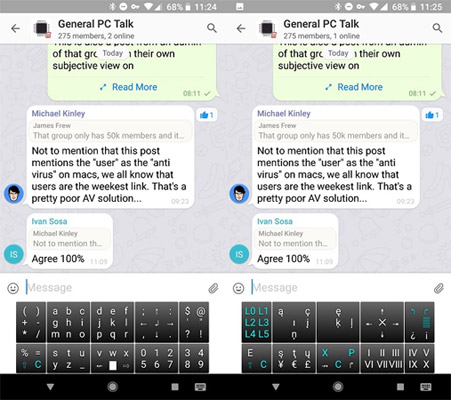 Giao diện ứng dụng CompassKeyboard