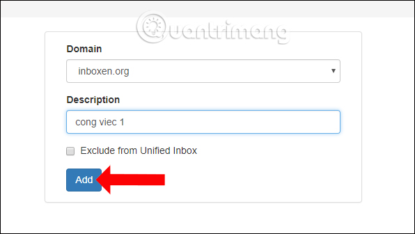 Thông tin email trên Inboxen