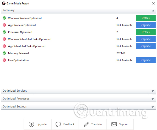 Báo cáo dung lượng RAM giải phóng