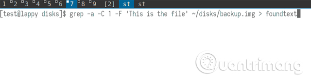 Tạo một file mới có tên là "foundtext"