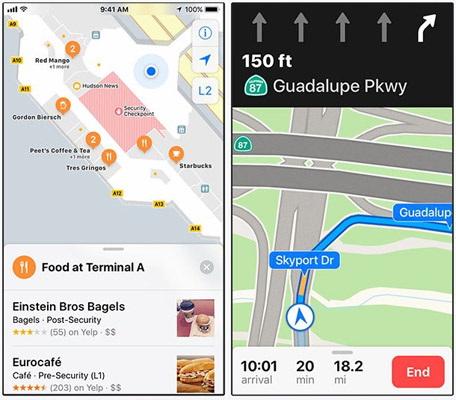 Bản đồ trên iOS 11