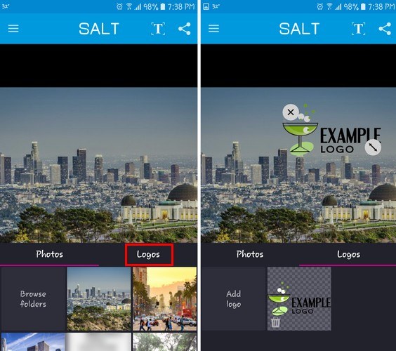 Đóng dấu ảnh bằng Salt trên Android