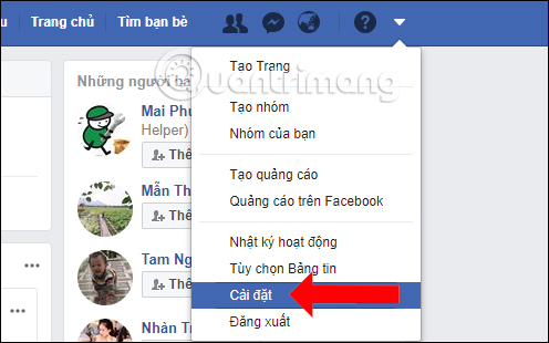 Cài đặt tài khoản Facebook