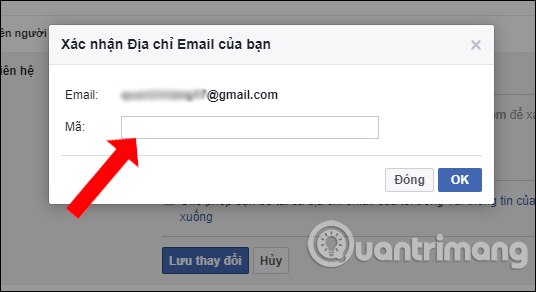 Nhập mã xác nhận