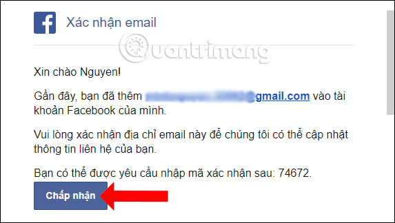 Mail xác nhận tài khoản 