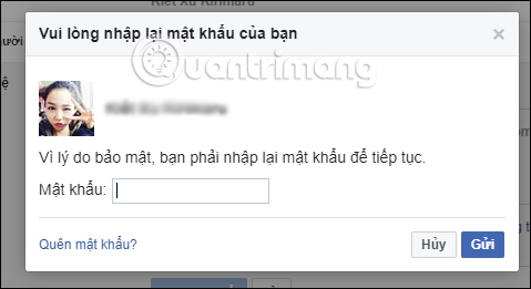 Nhập mật khẩu Facebook