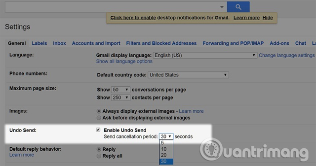 Thiết lập thời gian thu hồi email trên Gmail