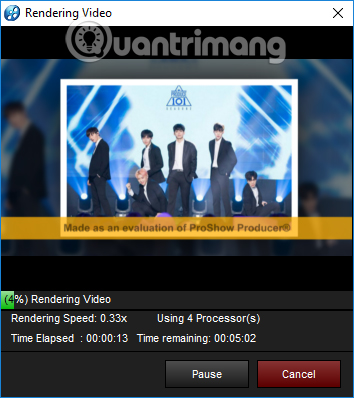 Đưa slideshow về định dạng mp4