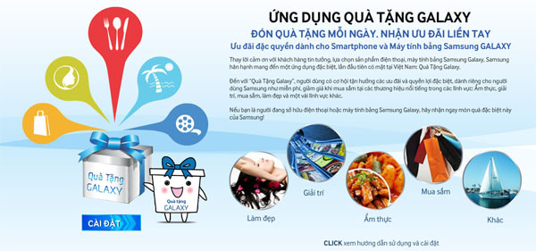 Vào ứng dụng Quà tặng Galaxy 