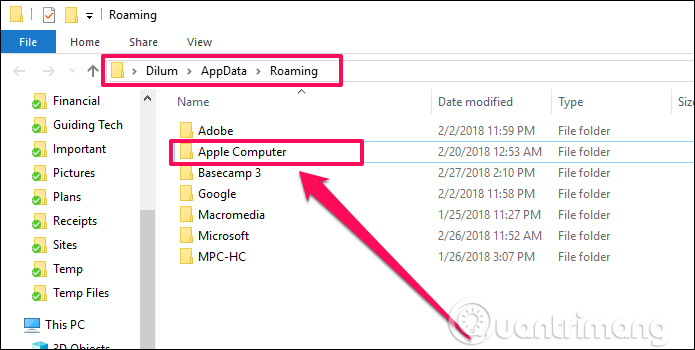 Mở thu mục Apple Computer
