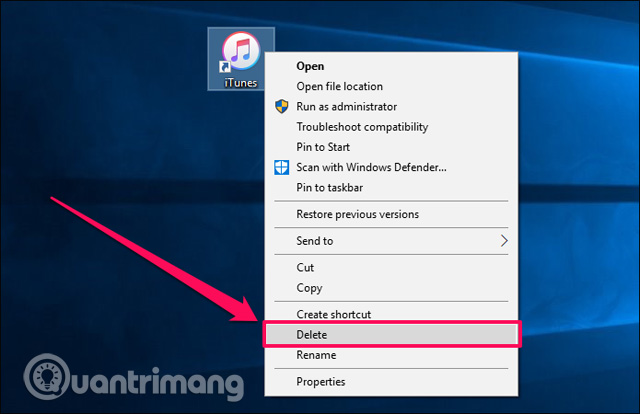 Xóa shortcut iTunes từ màn hình