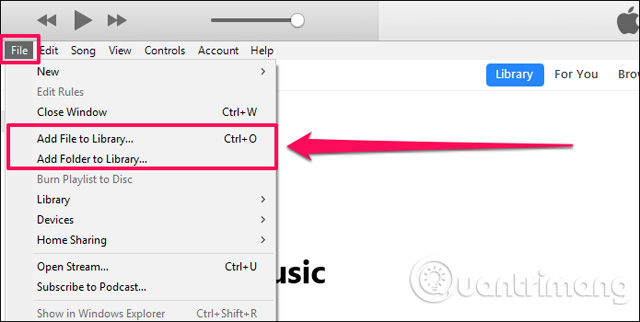 Thêm file vào thư viện