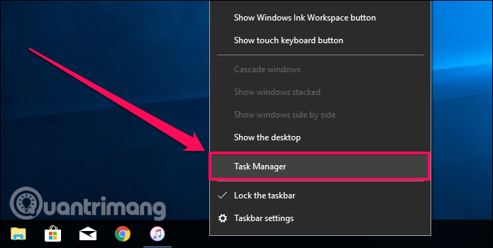 Chọn Task Manager