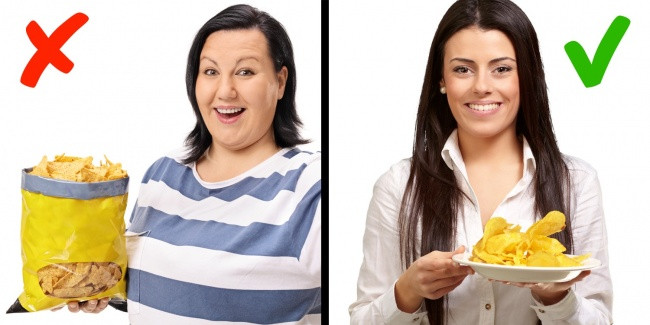 Không ăn đồ ăn nhẹ trong gói.