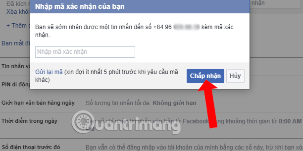 Nhập mã xác minh