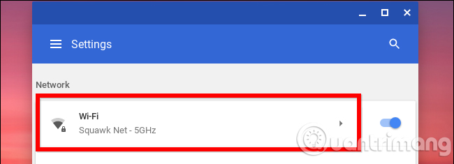Click vào tùy chọn Wi-Fi