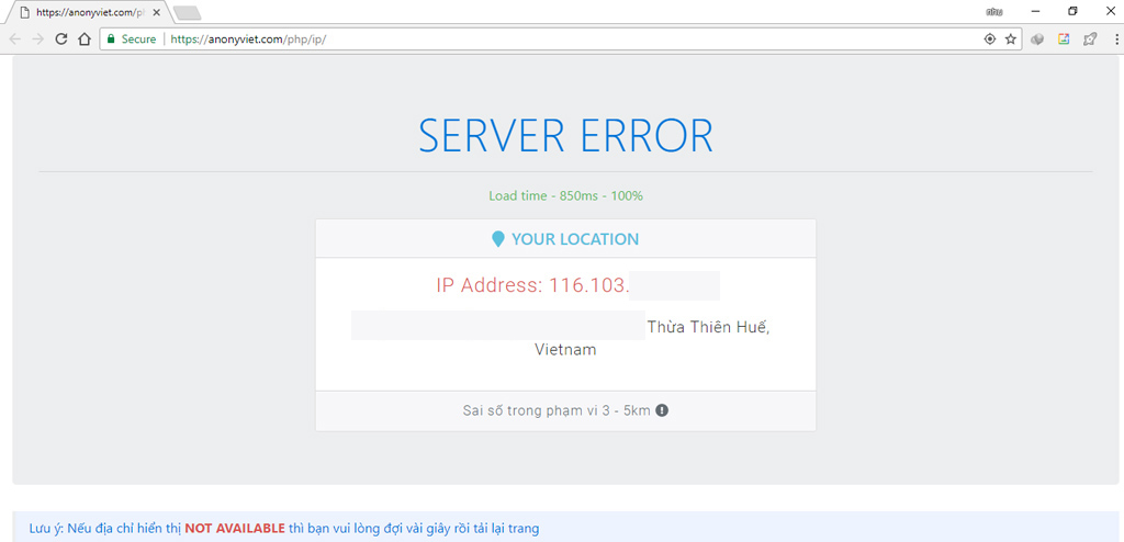 Vị trí của thiết bị trên trình duyệt sẽ xuất hiện