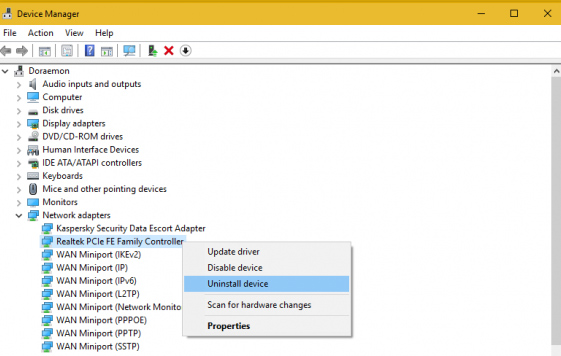 Cài đặt driver mới
