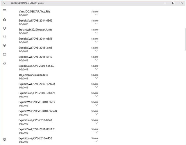 Windows Defender xác định các gói Kali dưới đây là nguy hiểm 