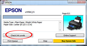 Check lượng mực máy in