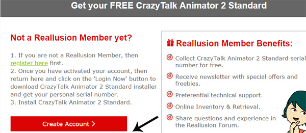 Tạo tài khoản trên Reallusion