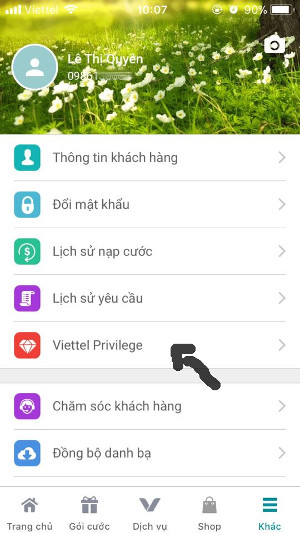 Chọn Viettel Privilege
